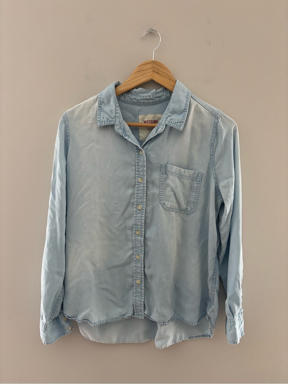 Mossimo Supply Co Light Blue Button Down Shirt Classic Casual Top Size XL